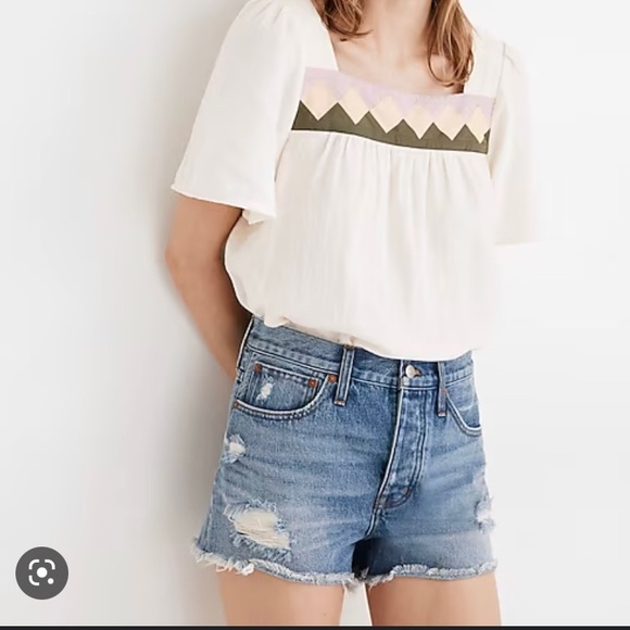 Madewell Relaxed Denim Shorts in Renfield Wash: Destructed Edition - Picture 1 of 5